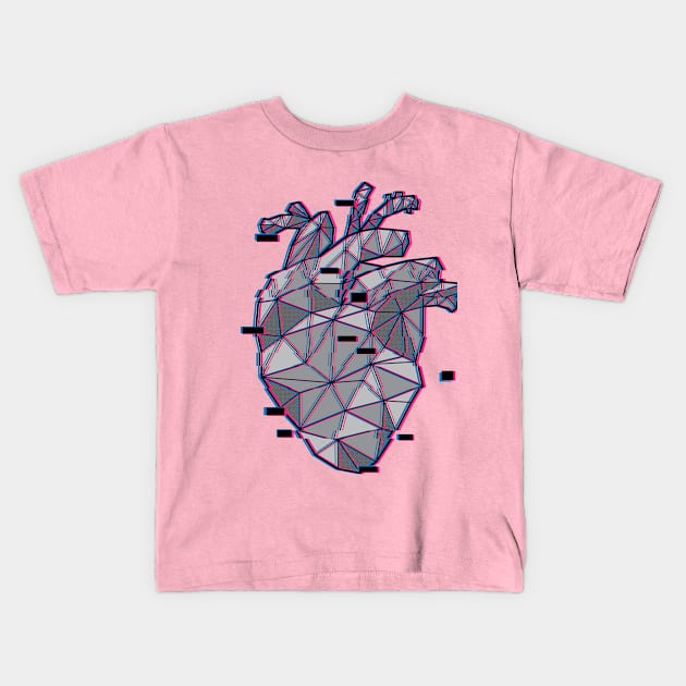 My Heart Just Glitched Kids T-Shirt by CarloMania